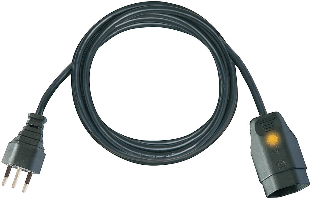 Brennenstuhl Verlängerungskabel – T12–T13, 3 m, 3×1 mm², Schwarz, mit Funktionsleuchte, mit Kinderschutz