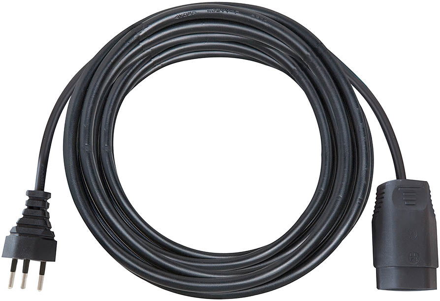 Brennenstuhl Netzkabel, T12 auf T13, Kinderschutz, 25 m, Schwarz