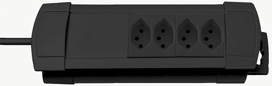 Brennenstuhl Premium-Line Steckdosenleiste, 4×T13, ohne Schalter, 5 m, Eingang T12 – schwarz