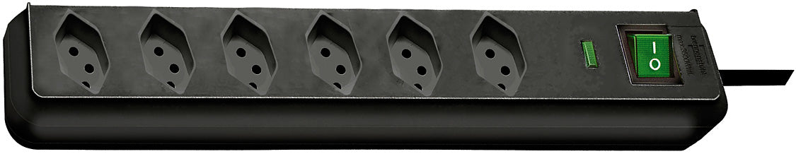 Brennenstuhl Eco-Line Steckdosenleiste, 6×T13, mit Schalter, 1,5 m, Eingang T12 – Schwarz