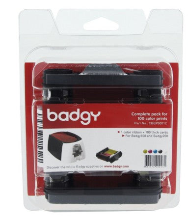 Evolis Kartendrucker-Farbband YMCKO – 100 Karten – für Badgy100/200 – CBGP0001C