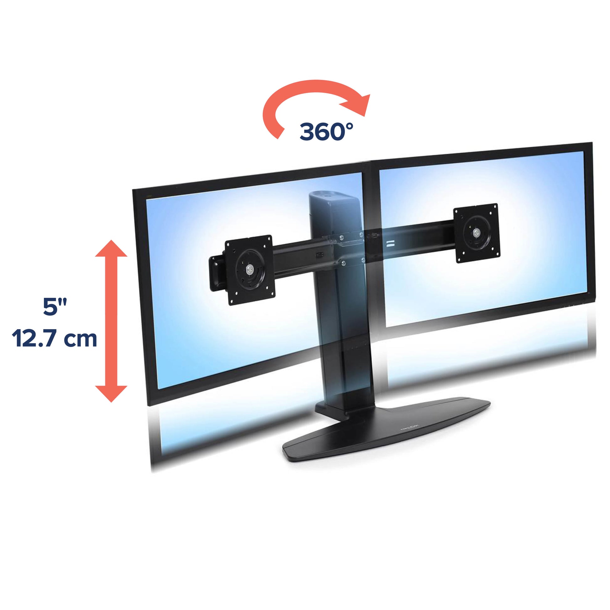 Ergotron NeoFlex LIFT12.7 – Monitorarm, Dual, Standfuss, bis 24", 6,4–15,4 kg, höhenverstellbar