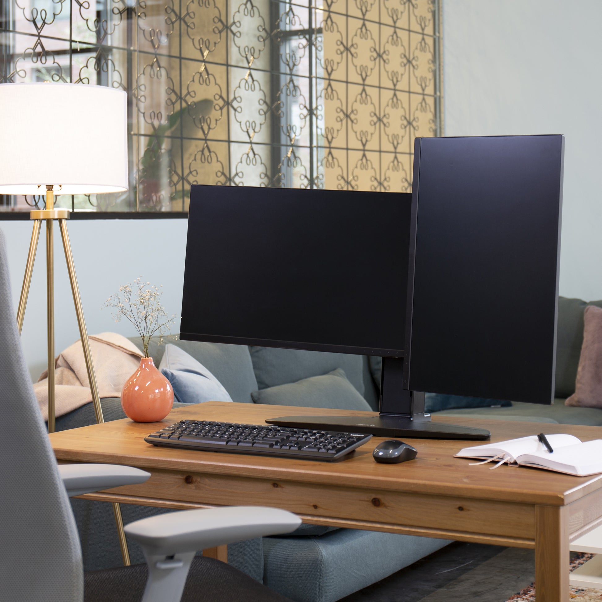 Ergotron NeoFlex LIFT12.7 – Monitorarm, Dual, Standfuss, bis 24", 6,4–15,4 kg, höhenverstellbar