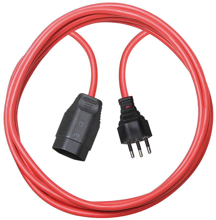 Brennenstuhl Verlängerungskabel, T12–T13, 5 m, 3×1,5 mm², mit Kinderschutz – Rot