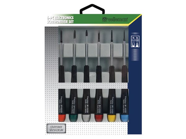 Velleman Präzisions-Schraubenzieher-Set PH/SL, 6-teilig, Hülle, VTSET29