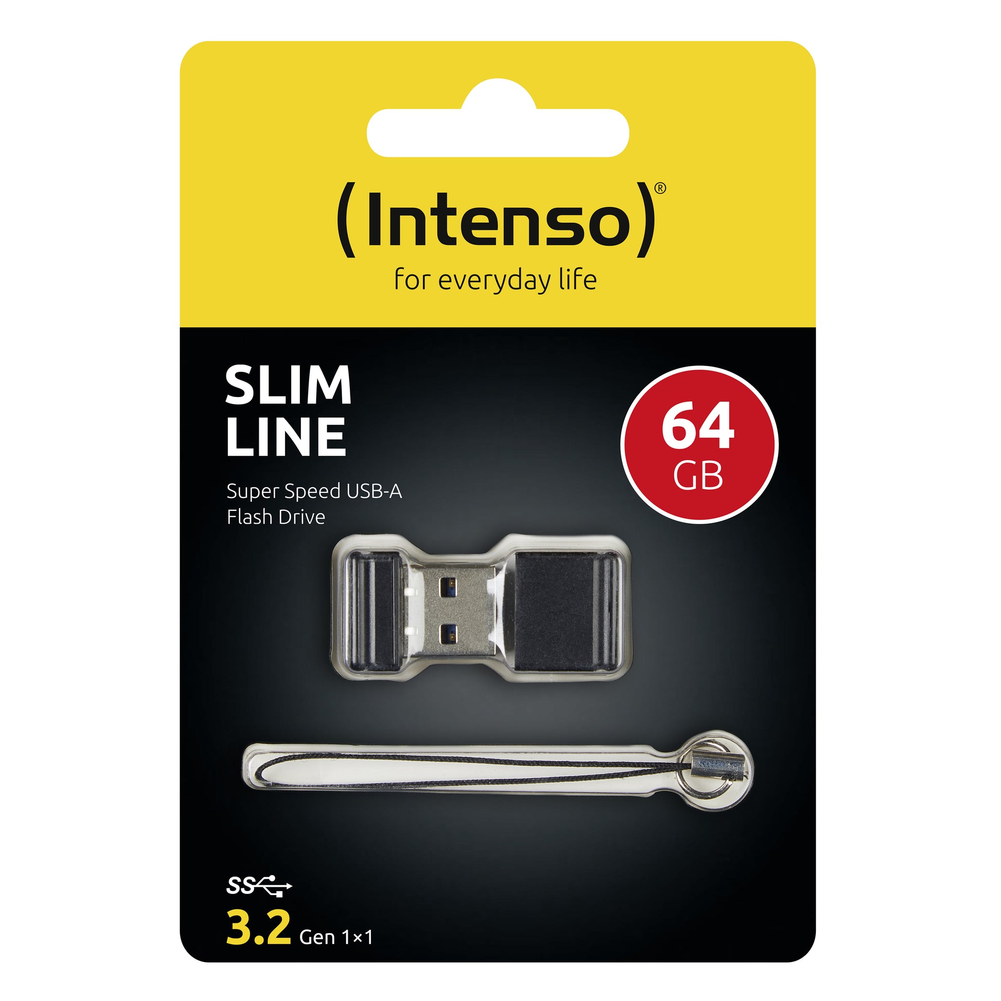 Intenso Slim Line – 64 GB USB-Stick, USB Typ-A, USB 3.2 Gen 1, 100 MB/s
