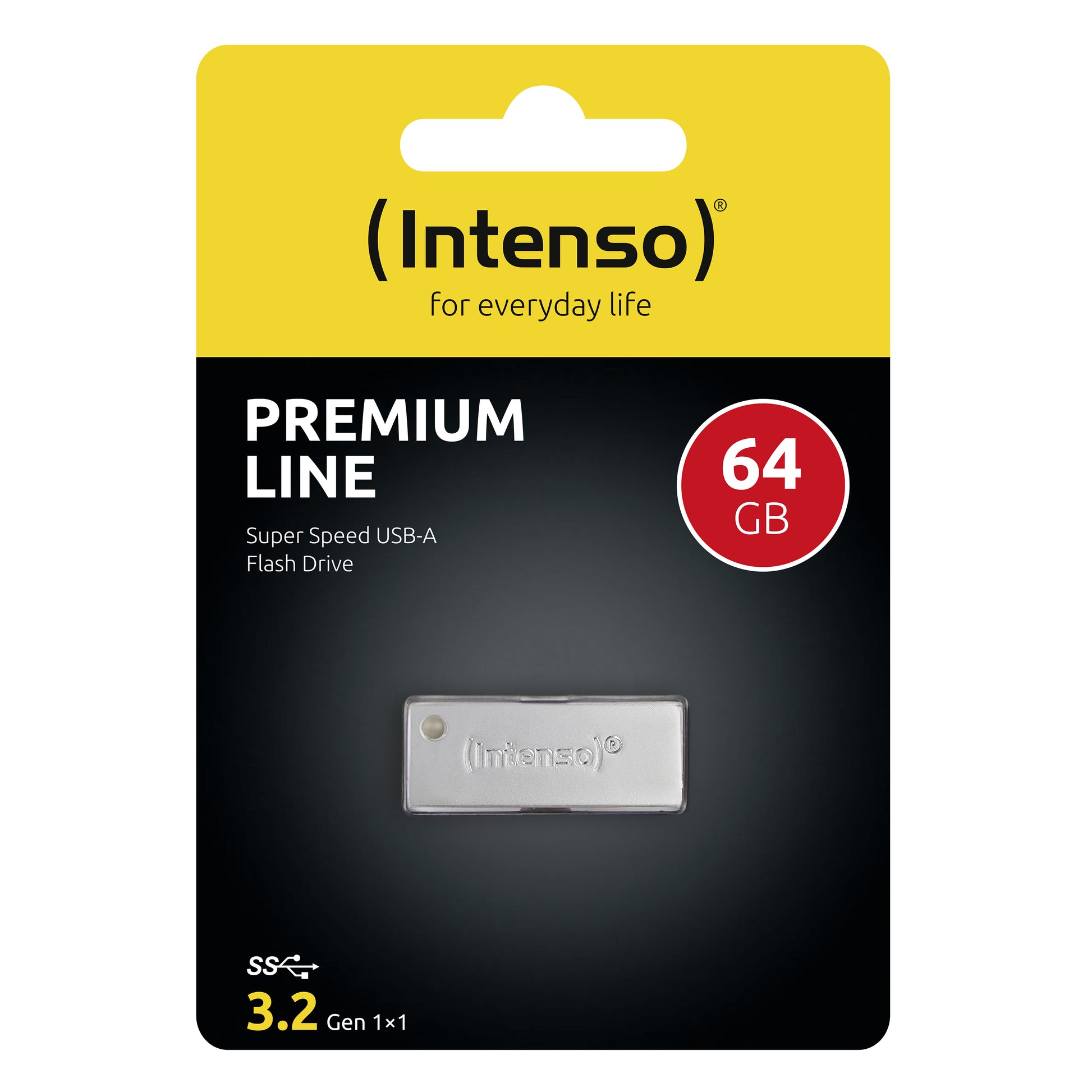 Intenso Premium Line 64 GB – USB 3.2 Gen 1, 100 MB/s, Metall, Silber