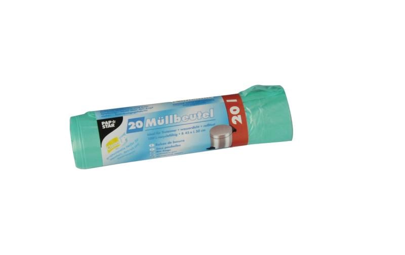 Papstar Mehrzweckbeutel – 20 l, PE, grün, 450 × 500 mm, 20 Stk