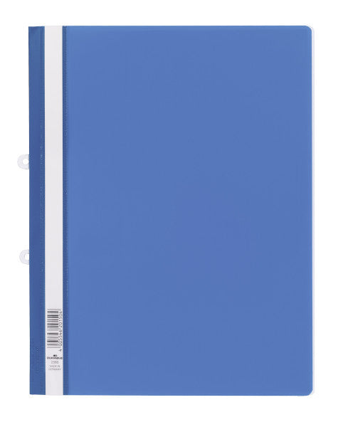 Durable Schnellhefter für A4, Polypropylen (PP), blau/transparent – mit Abheftvorrichtung – 1 Stk