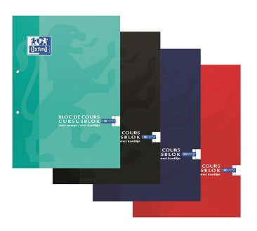 Elba Oxford Notizblock – A4 – 5 mm kariert – 100 Blatt – gebunden, 2-fach gelocht, mehrfarbig, EU Ecolabel