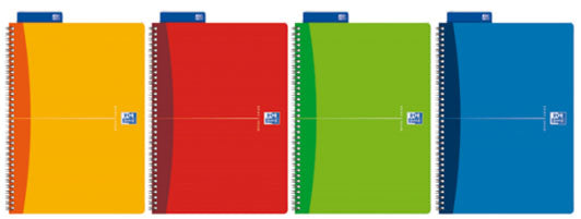 Elba Collegeblock – A4 – kariert 5 mm – 90 Seiten – 90 g/m² – Spiralbindung, mehrfarbig, 5 Stück