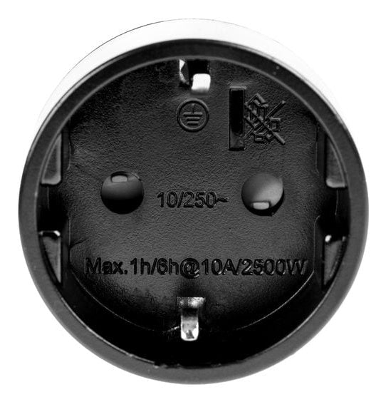 Furber. Reiseadapter – Typ J → Typ F (Schweiz → Europa), geerdet, 2500 W – schwarz