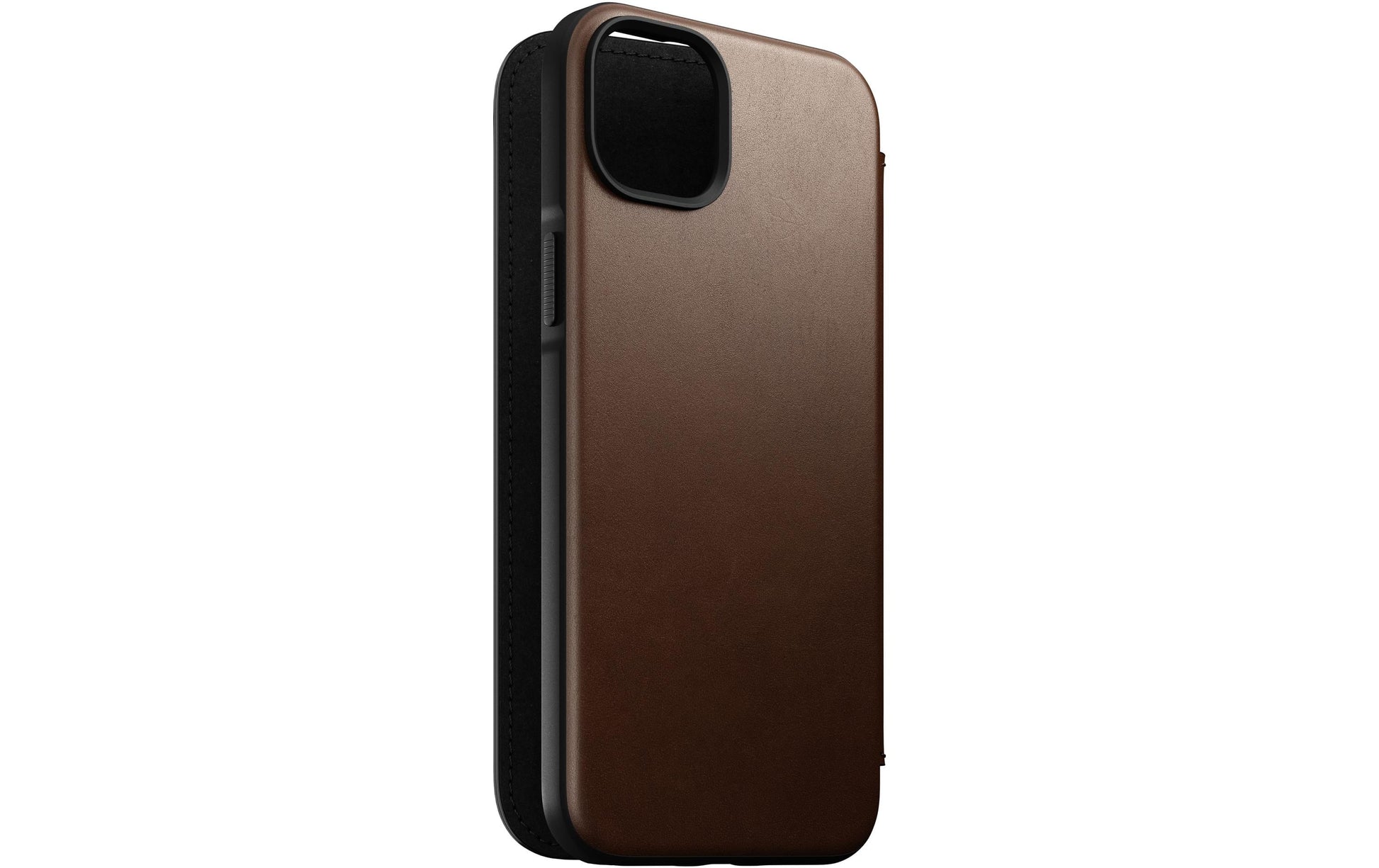 Nomad Moderne Wallethülle – für Apple iPhone 14 Plus, 3 Kartenfächer, Leder, Rost