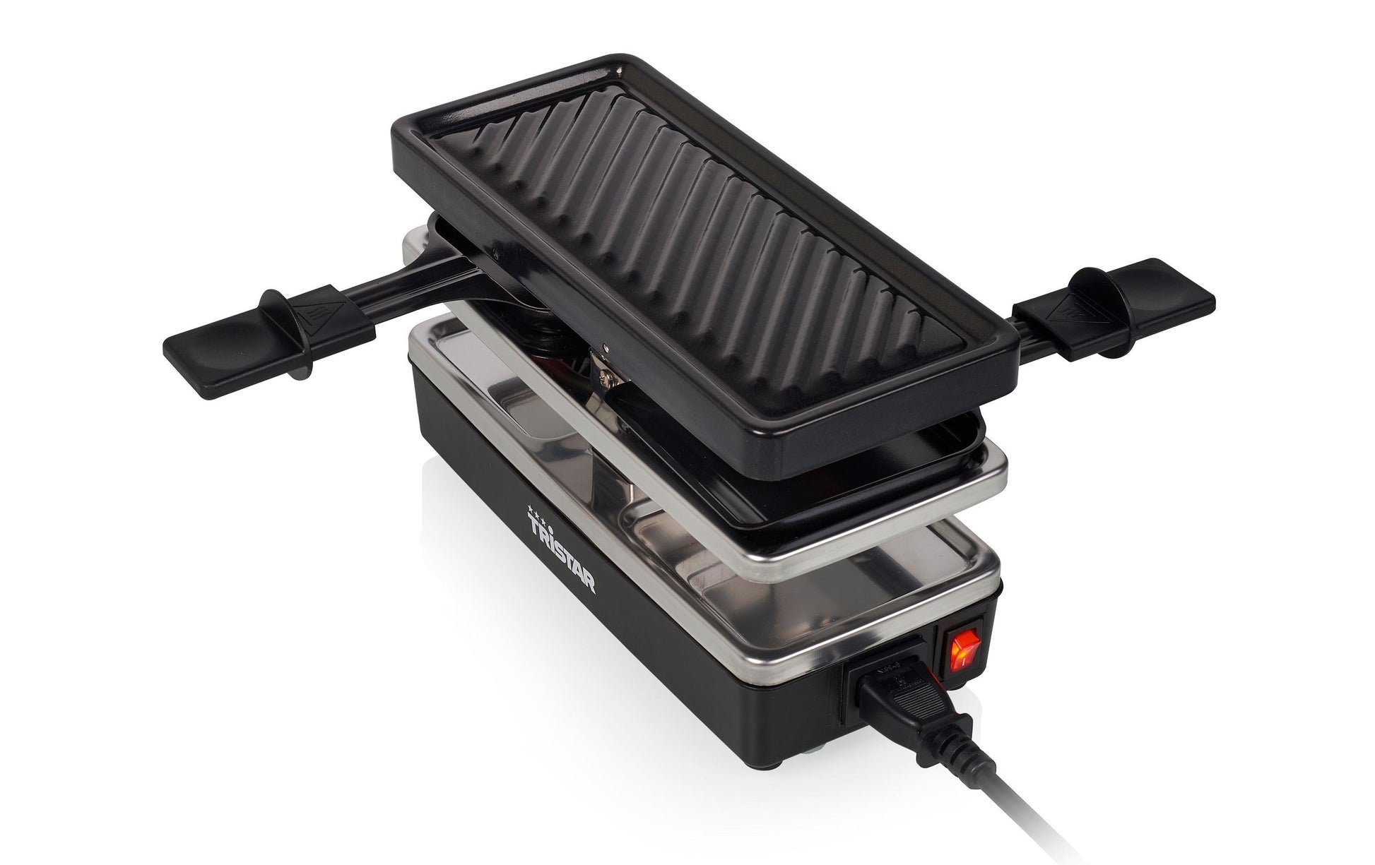 Tristar Raclette-Grill RA-2741 – 2 Personen, 400 W, 2 Pfännchen – Schwarz/Edelstahl