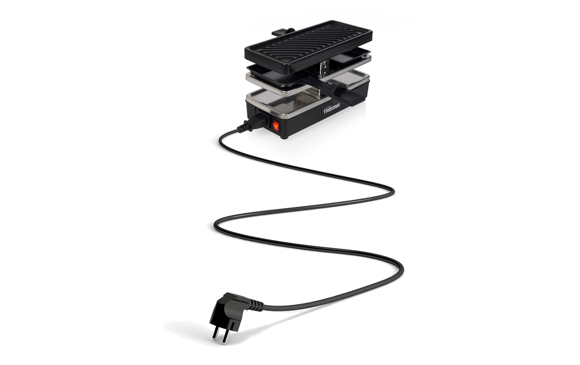 Tristar Raclette-Grill RA-2741 – 2 Personen, 400 W, 2 Pfännchen – Schwarz/Edelstahl