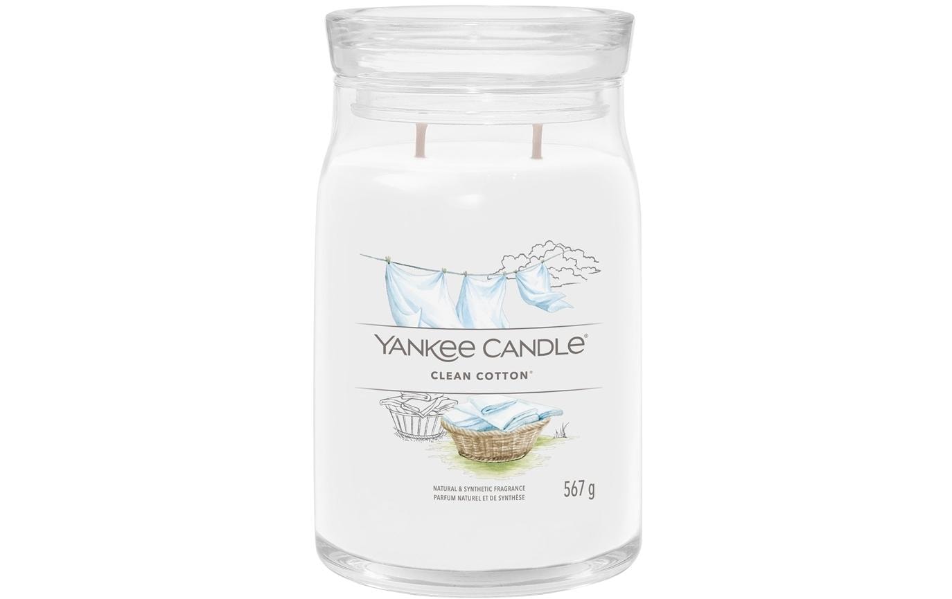 Yankee Candle Signature Clean Cotton – Duftkerze, Grosses Glas, 90 h
