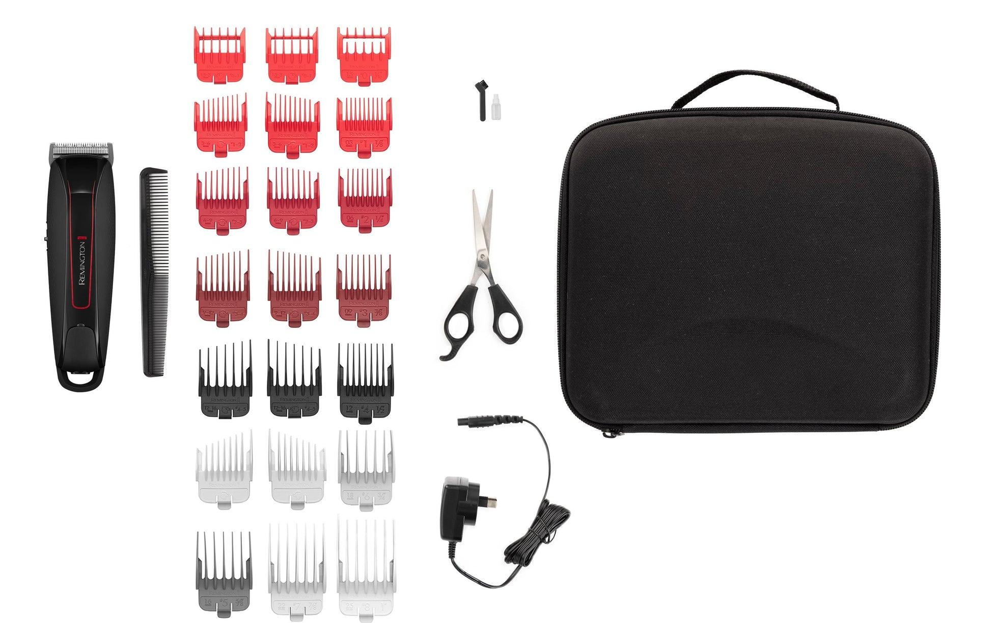 Remington Haarschneider HC550 Easy Fade Pro – 120 Min Laufzeit, mit Kammaufsatz – 1,5–25 mm – Schwarz
