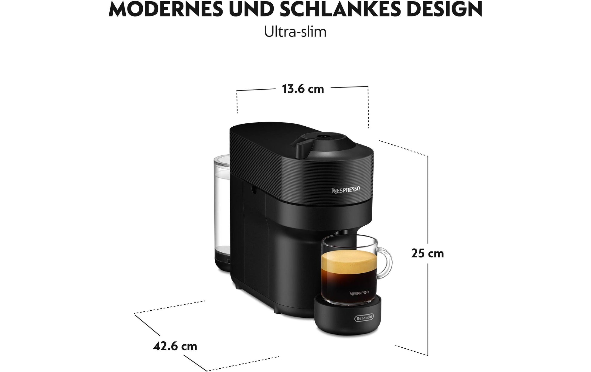 De’Longhi Vertuo Pop ENV90.B Kapselmaschine – für Nespresso-Kapseln, 560 ml, Schwarz