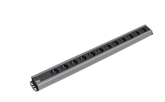 Bachmann Handwerkerleiste, 12× Schuko (Typ F), 2 m, Stecker mit Schutzkontakt (Winkel), IP20
