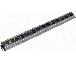 Bachmann Steckdosenleiste – 12×Schuko (Typ E/F), 2 m, Schalter, IP20