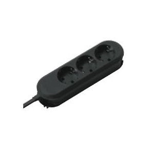 Bachmann Steckdosenleiste – 3× Schuko (Typ E/F), 5 m, ohne Schalter, schwarz