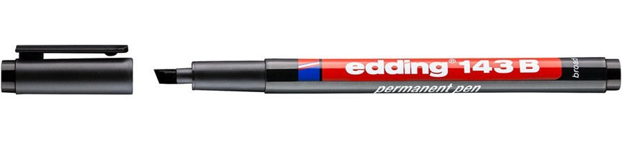 Edding 143 B OHP-Marker – Keilspitze 1–3 mm – Schwarz – für Folie, Glas und Kunststoff