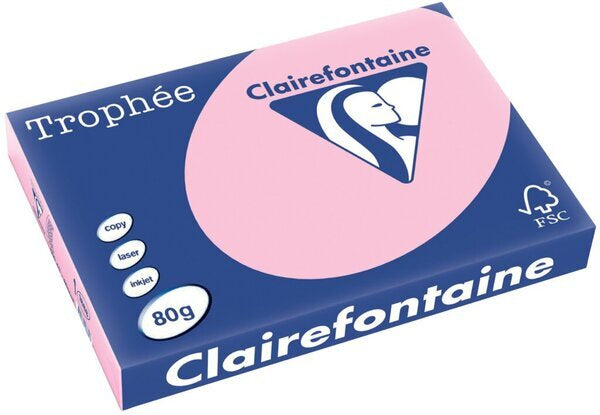 Clairefontaine Kopierpapier – A3, 80 g/m², rosa – für Inkjet/Laser/Kopierer – FSC, EU Ecolabel – 500 Blatt