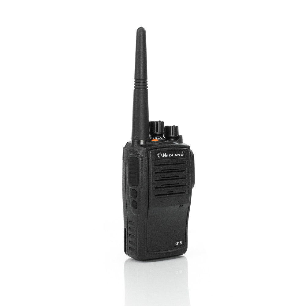Midland G15 PRO – PMR446 Funkgerät, 32 Kanäle, Reichweite bis 12 km, 500 mW, IP67, Schwarz