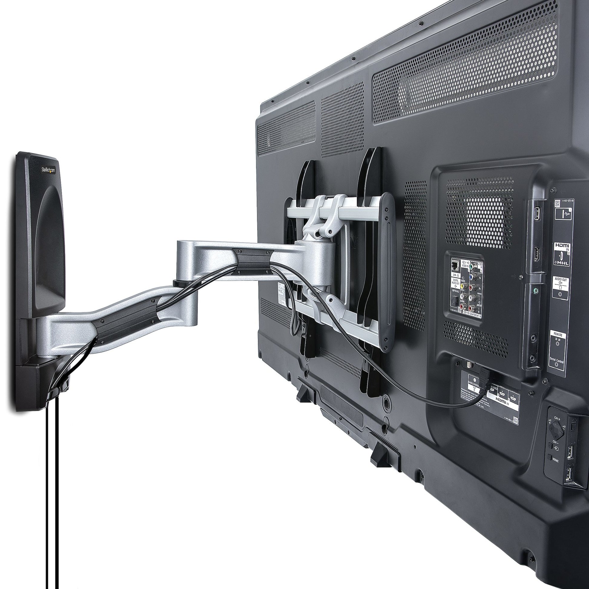 StarTech.com StarTech Wandhalterung – Vollbeweglich – 26–65" – VESA 200×100–400×400 – bis 45 kg, für TVs – Schwarz/Silber