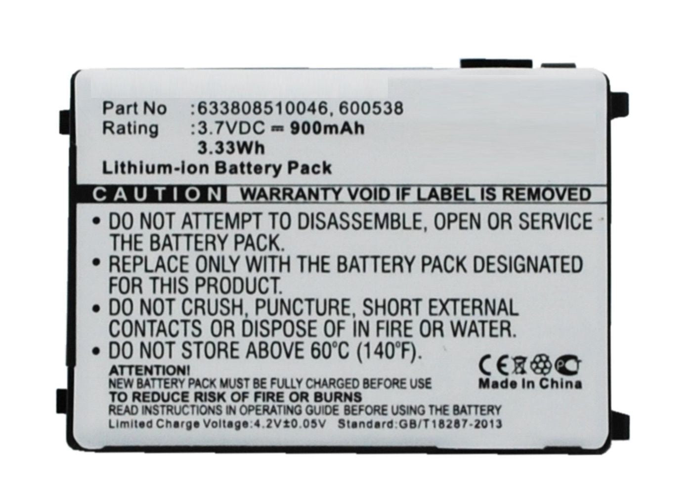 CoreParts Akku Li-Ion 3,7 V 900 mAh, 3,3 Wh – für Datalogic Falcon PDT/PT40