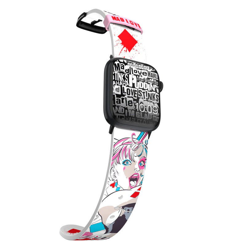 MobyFox Harley Quinn Mad Love – Silikon, Weiss/Blau, 22 mm, für Apple Watch
