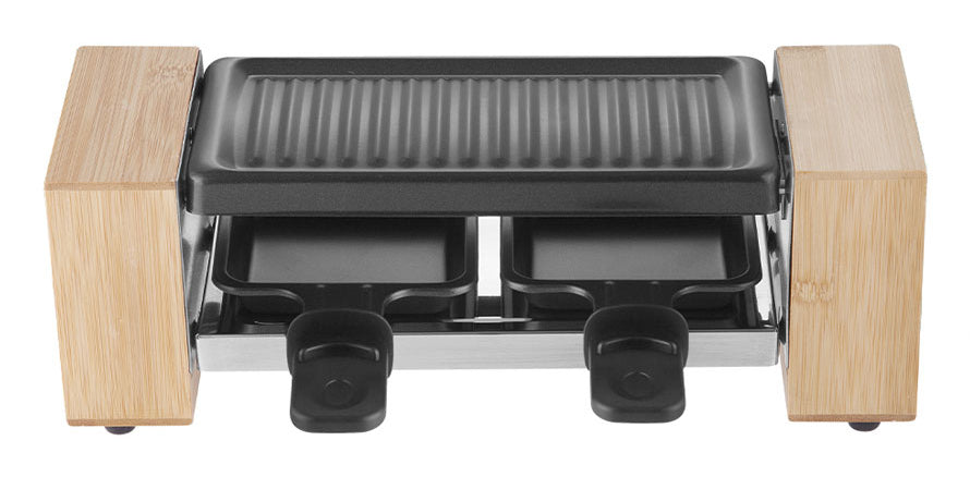 BergerLanz Raclette-Grill Bamboo – 2 Personen, 320 W – Braun/Schwarz