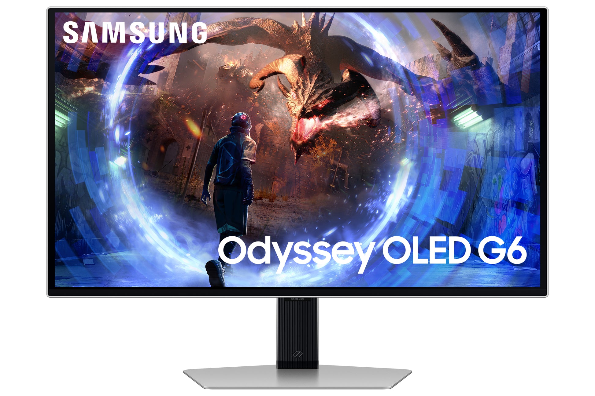 Samsung Odyssey G60Sd – Monitor, 27", 2560 × 1440 (WQHD), OLED, Silber
