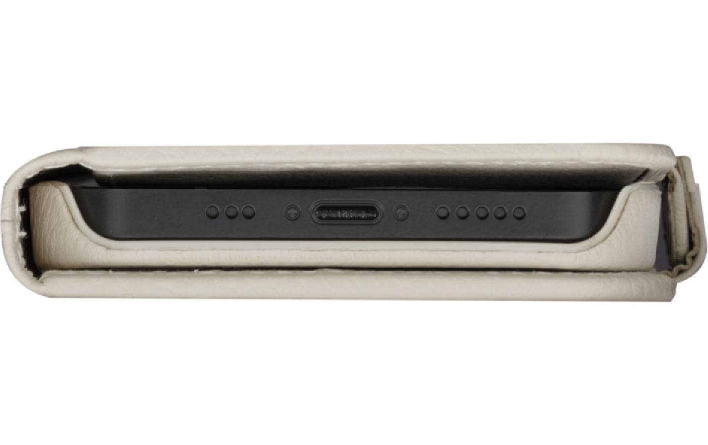 dbramante1928 Wallethülle – für Apple iPhone 14 Plus, 3 Kartenfächer, Leder, Sand, RFID-beständig