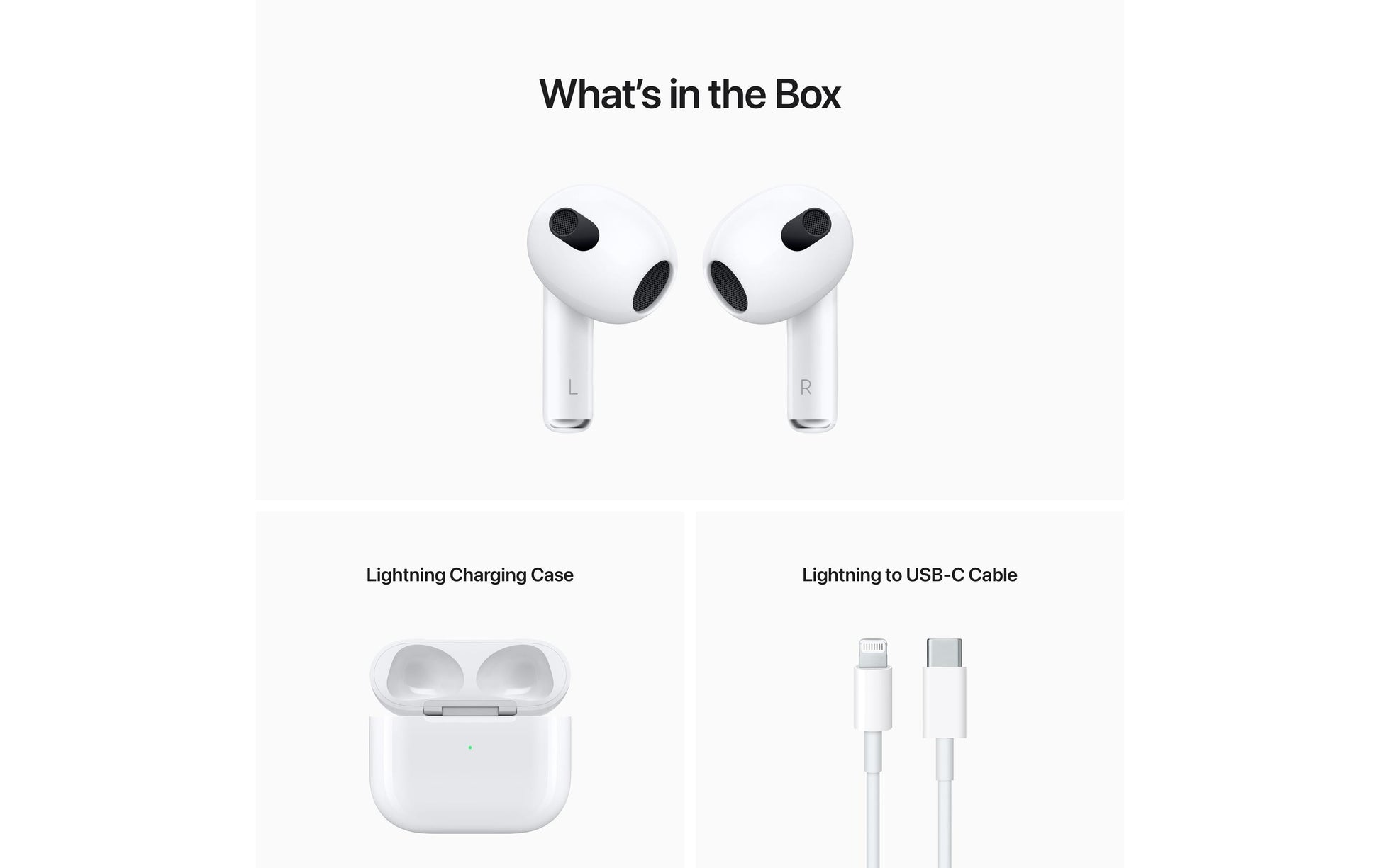 Apple AirPods (3. Generation) – True Wireless In-Ear Kopfhörer – IPX4, Lightning-Case – Weiss – bis 30 h