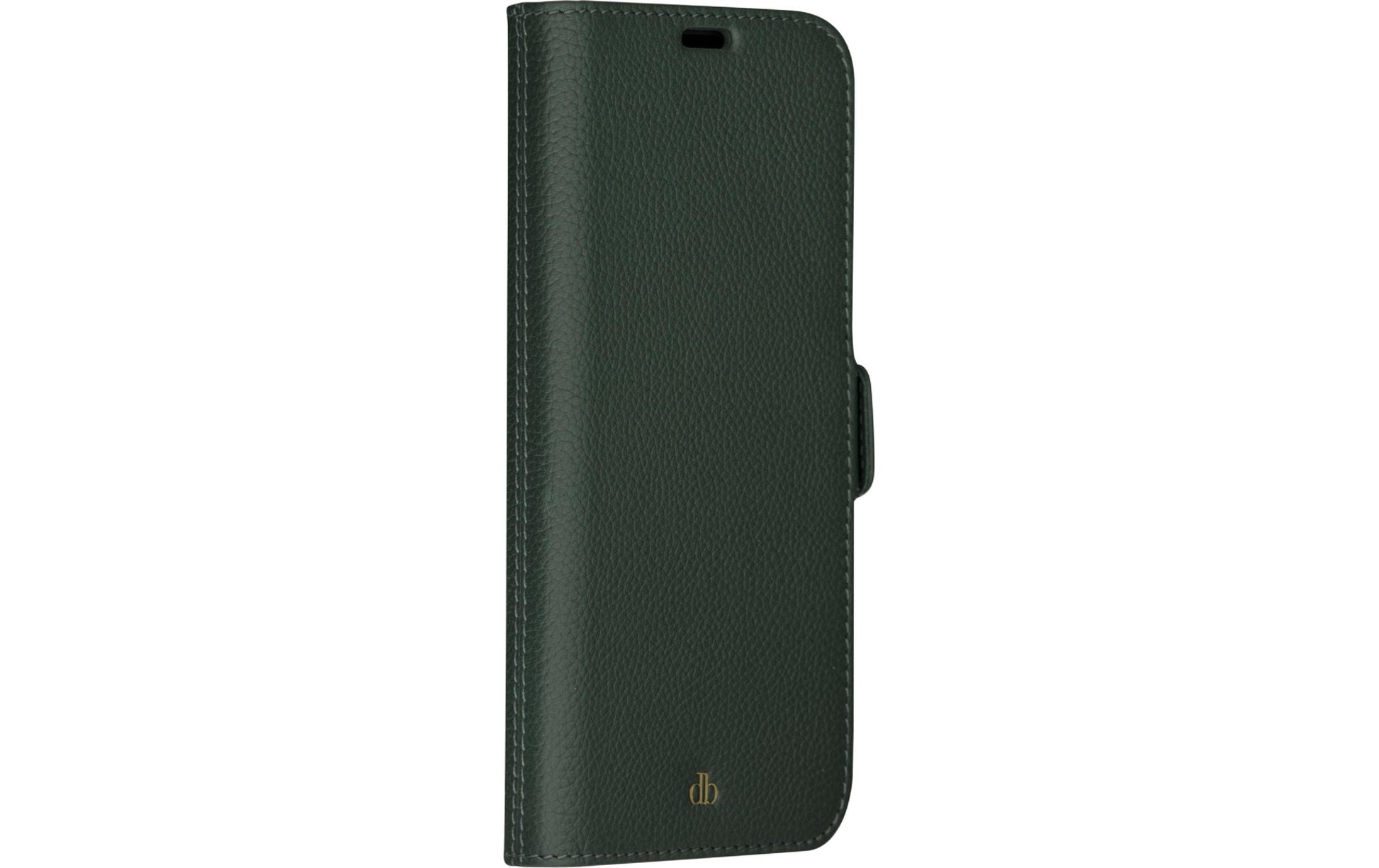 dbramante1928 Booklet-Hülle – für Apple iPhone 14 Pro Max – grün – Leder – mit Kartenfach, Magnetverschluss
