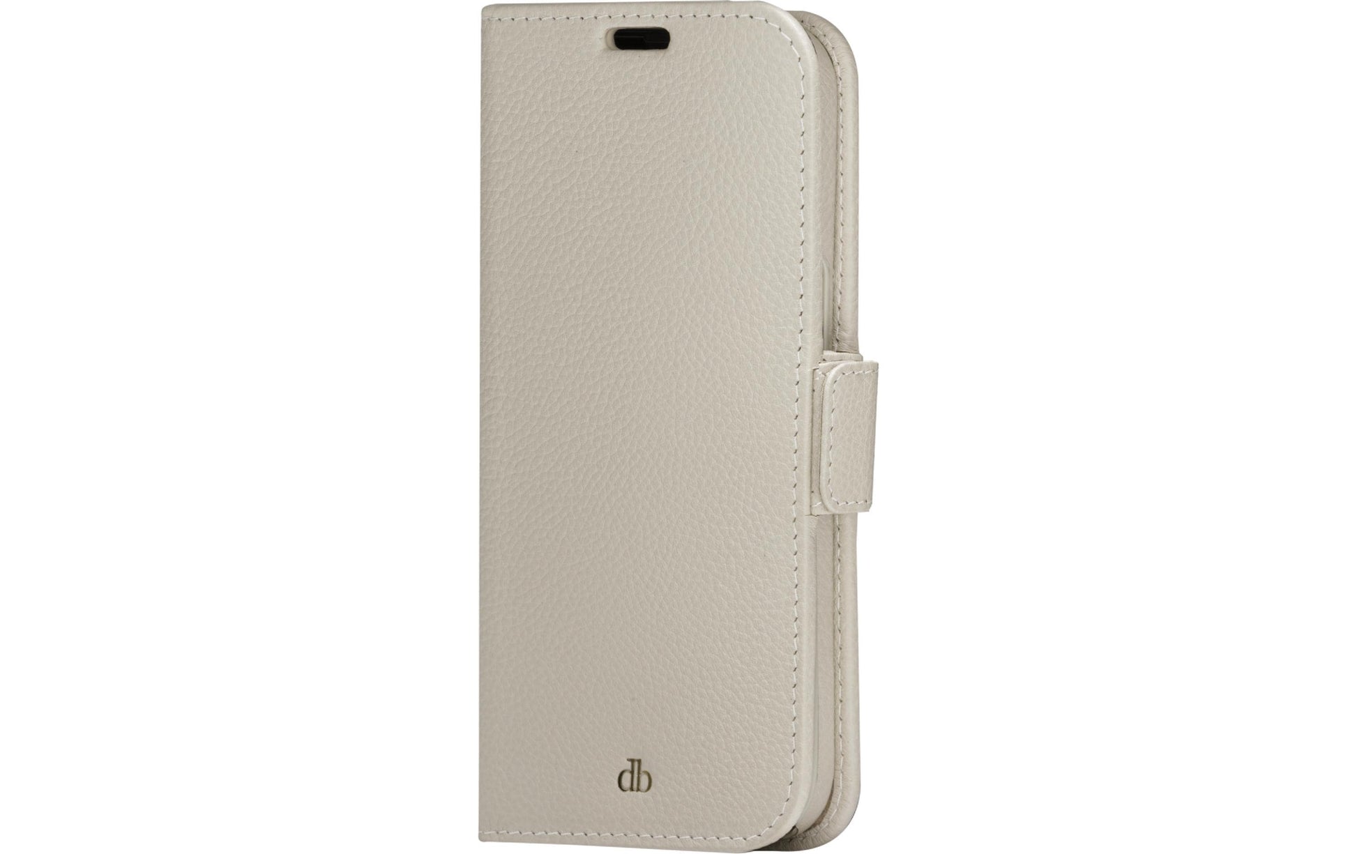 dbramante1928 Wallethülle – für Apple iPhone 14 Plus, 3 Kartenfächer, Leder, Sand, RFID-beständig