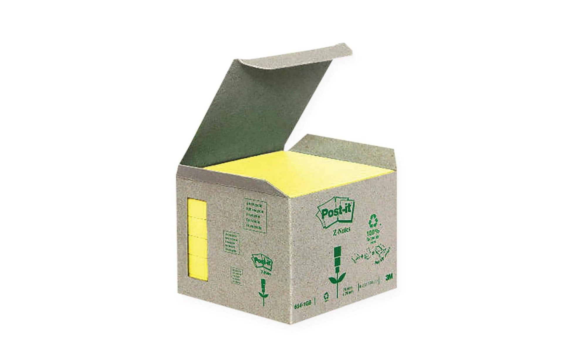 Post-it Haftnotizen Recycling Tower – 76×76 mm – gelb, 6×100 Blatt, PEFC