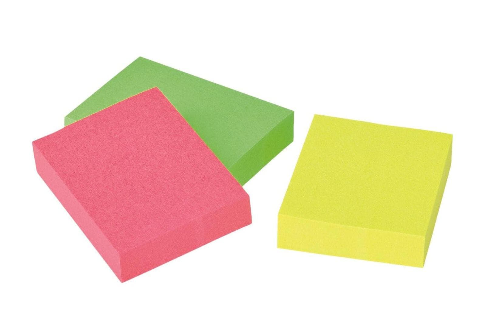 Post-it Haftnotizen – 38 × 51 mm – Neon sortiert, 100 Blatt/Block, 3er-Pack