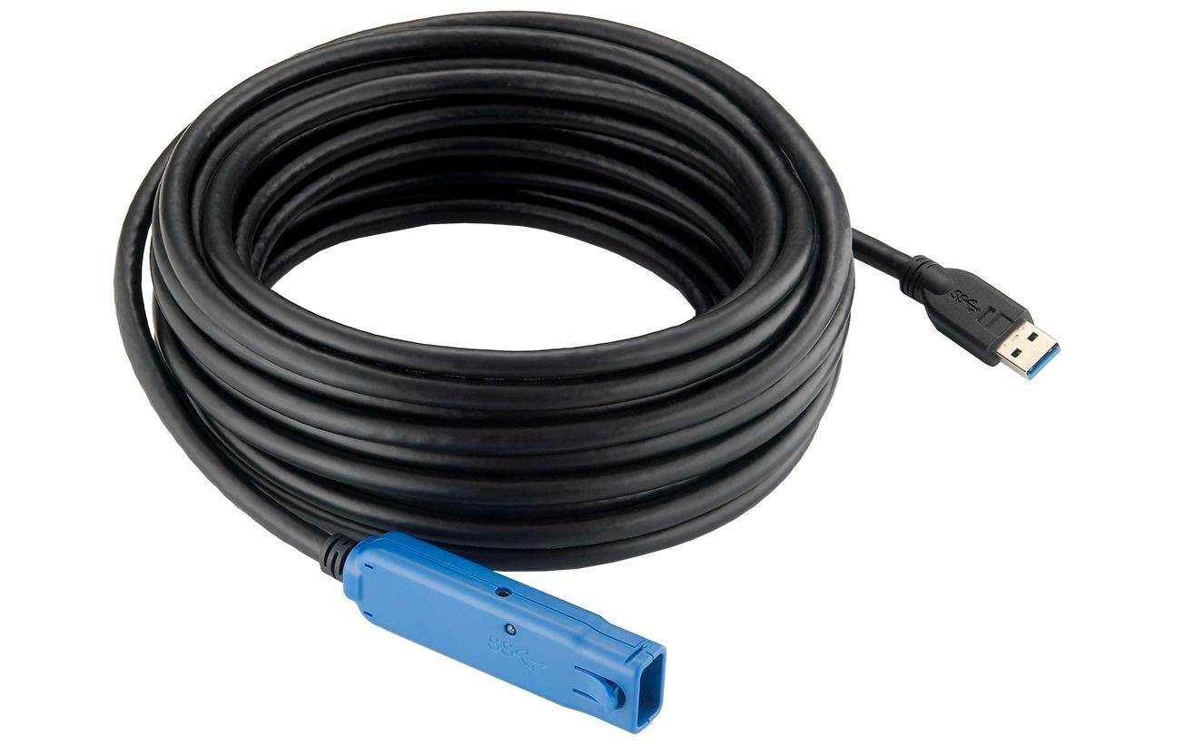 EXSYS USB-Kabel USB-A (Stecker)–USB-A (Buchse), USB 3.2 Gen 1, 10 m, aktiv – schwarz – für Windows, Mac