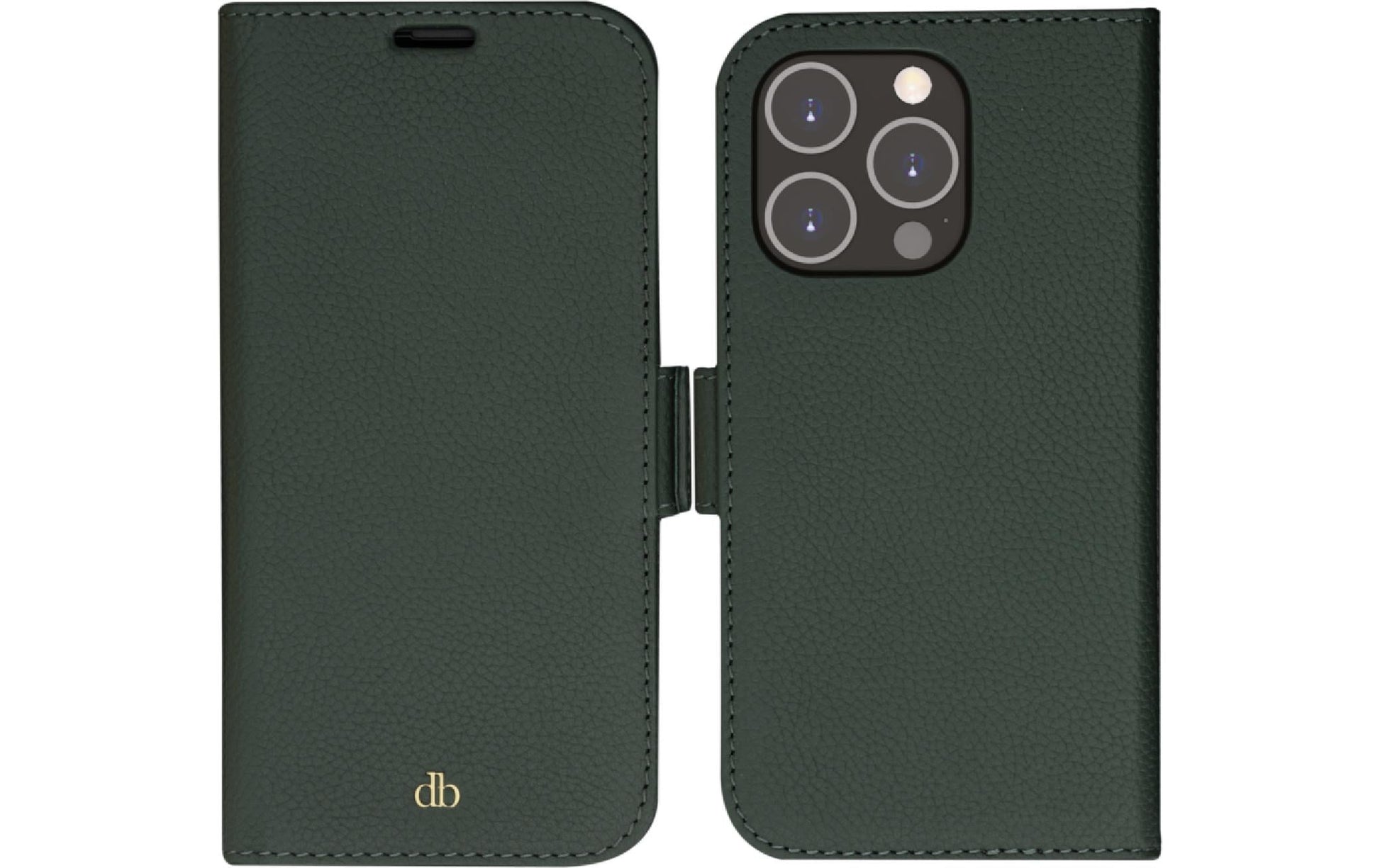 dbramante1928 Wallethülle – für Apple iPhone 14 Pro, 3 Kartenfächer, Leder, Grün, RFID-beständig