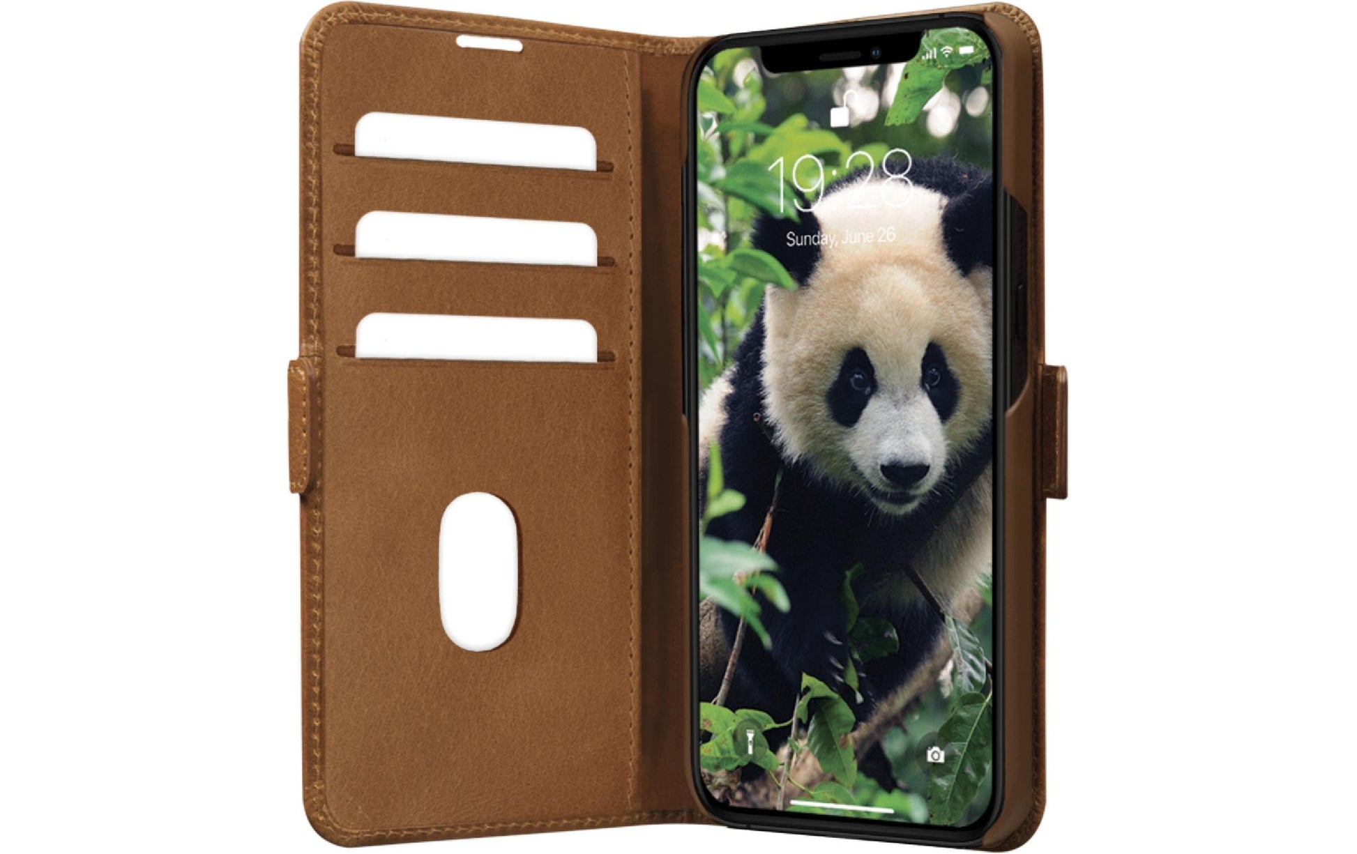 dbramante1928 Copenhagen Slim Wallethülle – für Apple iPhone 14 Pro Max, 3 Kartenfächer, Leder, Tan
