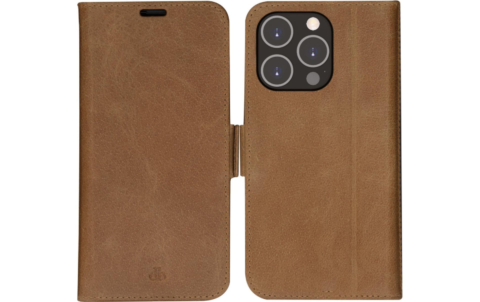 dbramante1928 Copenhagen Slim Wallethülle – für Apple iPhone 14 Pro Max, 3 Kartenfächer, Leder, Tan