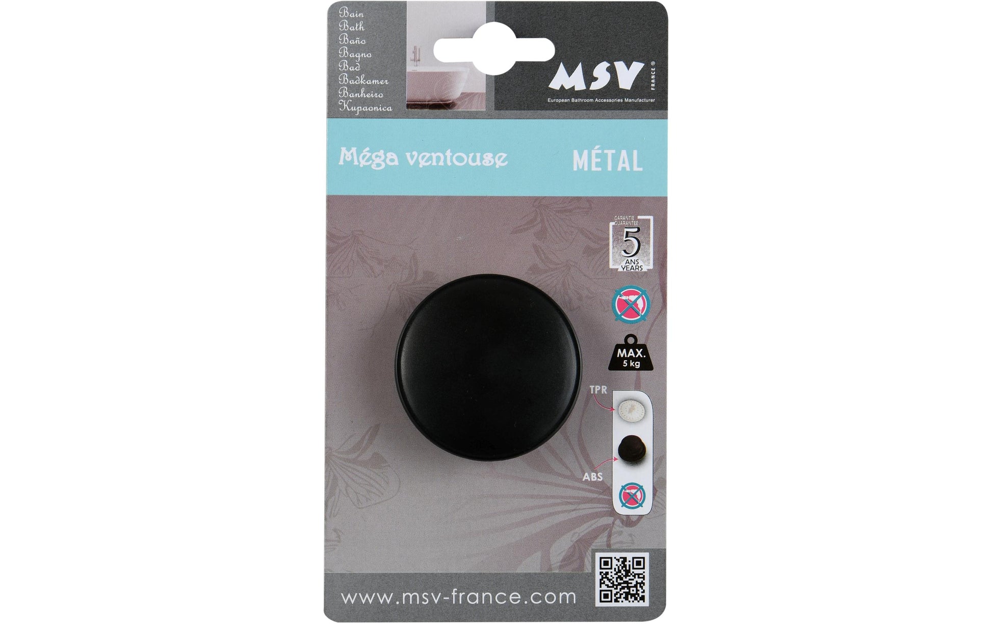 MSV Haken – Stahl, Saugnapf, Ø5,3×7,2 cm, Schwarz