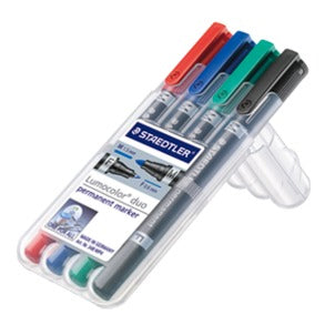 Staedtler Lumocolor Permanentmarker – Doppeltspitze 0,6/1,5 mm – Mehrfarbig – 4er-Set