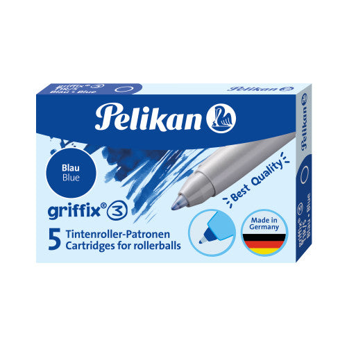 Pelikan Rollerpatronen Griffix – blau, 0,4 mm, 5 Stk.