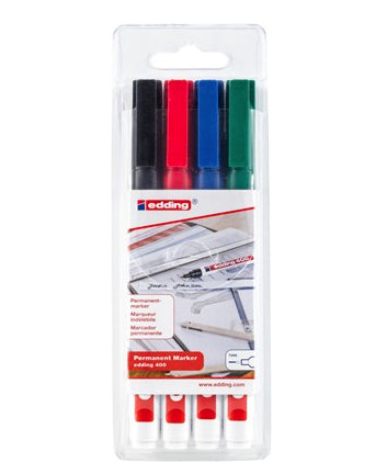 Edding Permanentmarker – sortiert, 4er-Set