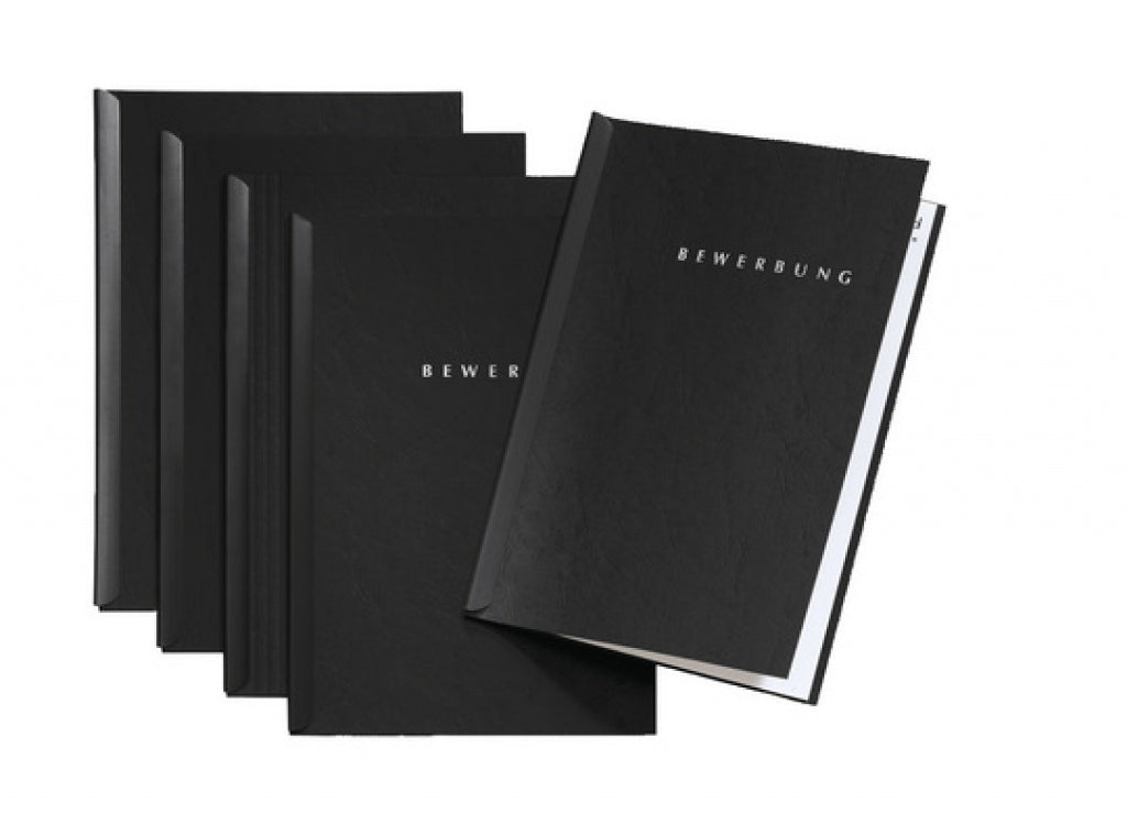 Pagna Bewerbungsmappe Start 22005-04, für A4 – Karton – Schwarz, 5er-Pack