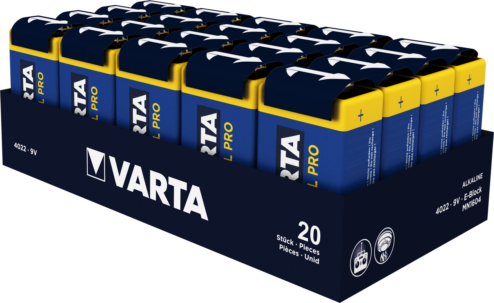 Varta 9V Batterien, Alkaline, 580 mAh – 20 Stk.