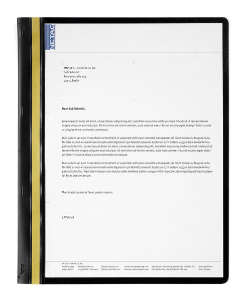 Durable Schnellhefter für A4, PVC, schwarz/transparent – transparenter Vorderdeckel – bis 30 Blatt – 1 Stück